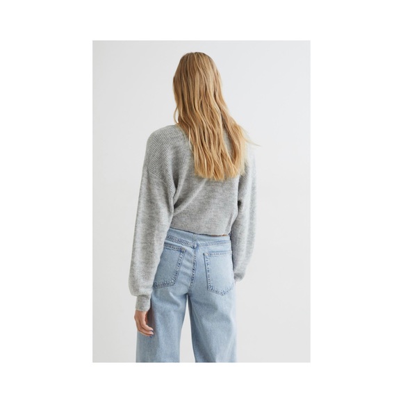H&M Drawstring Sweater, Light Gray Melange - Picture 3 of 6